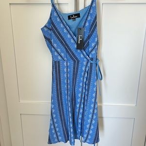 Blue mini wrap dress